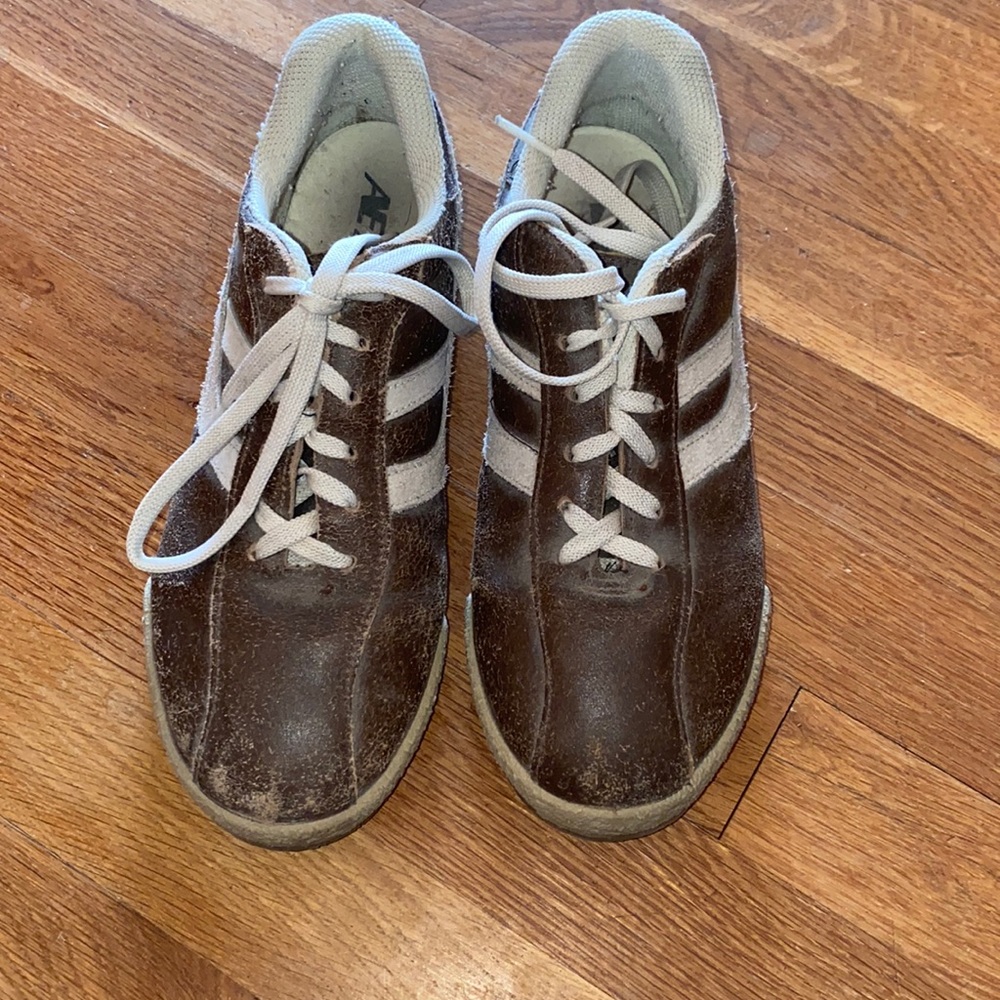 Distressed brown leather sneaker. PRICE REDUCED. LAST CHANCE